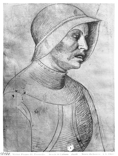Soldier Wearing a Helmet, from the The Vallardi Album by Antonio Pisanello